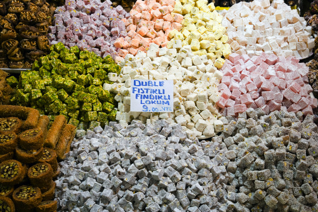 Piles of Loukum for Sale in Market