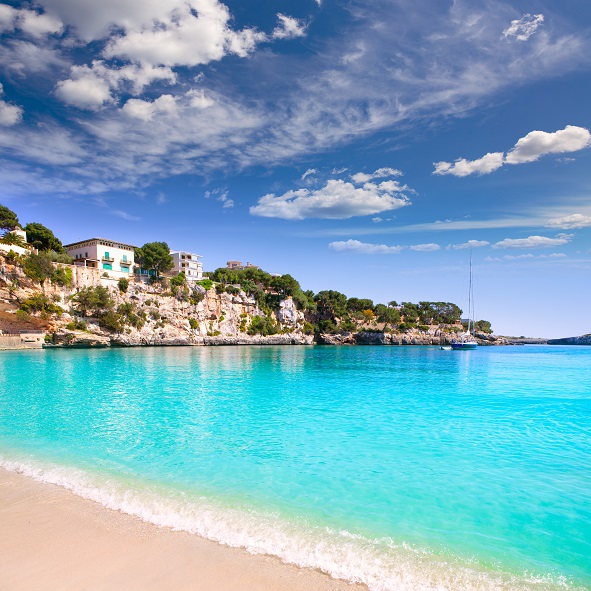 Porto Cristo beach in Manacor Majorca Mallorca Balearic islands shutterstock_175625243